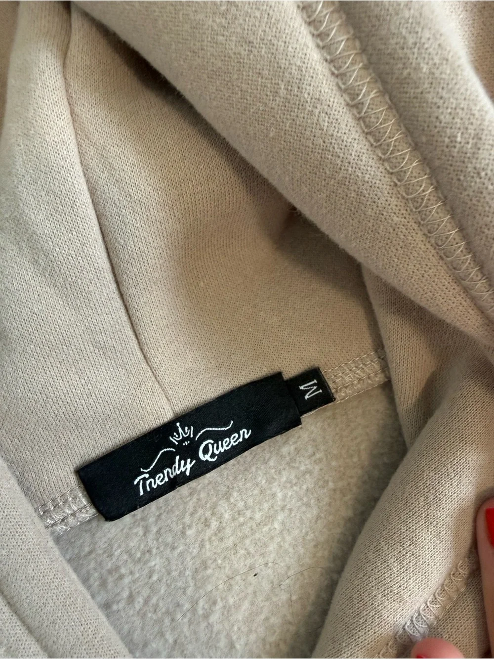 Women's Oversized Hoodie Sweatshirt in Taupe - Picture 5 of 6